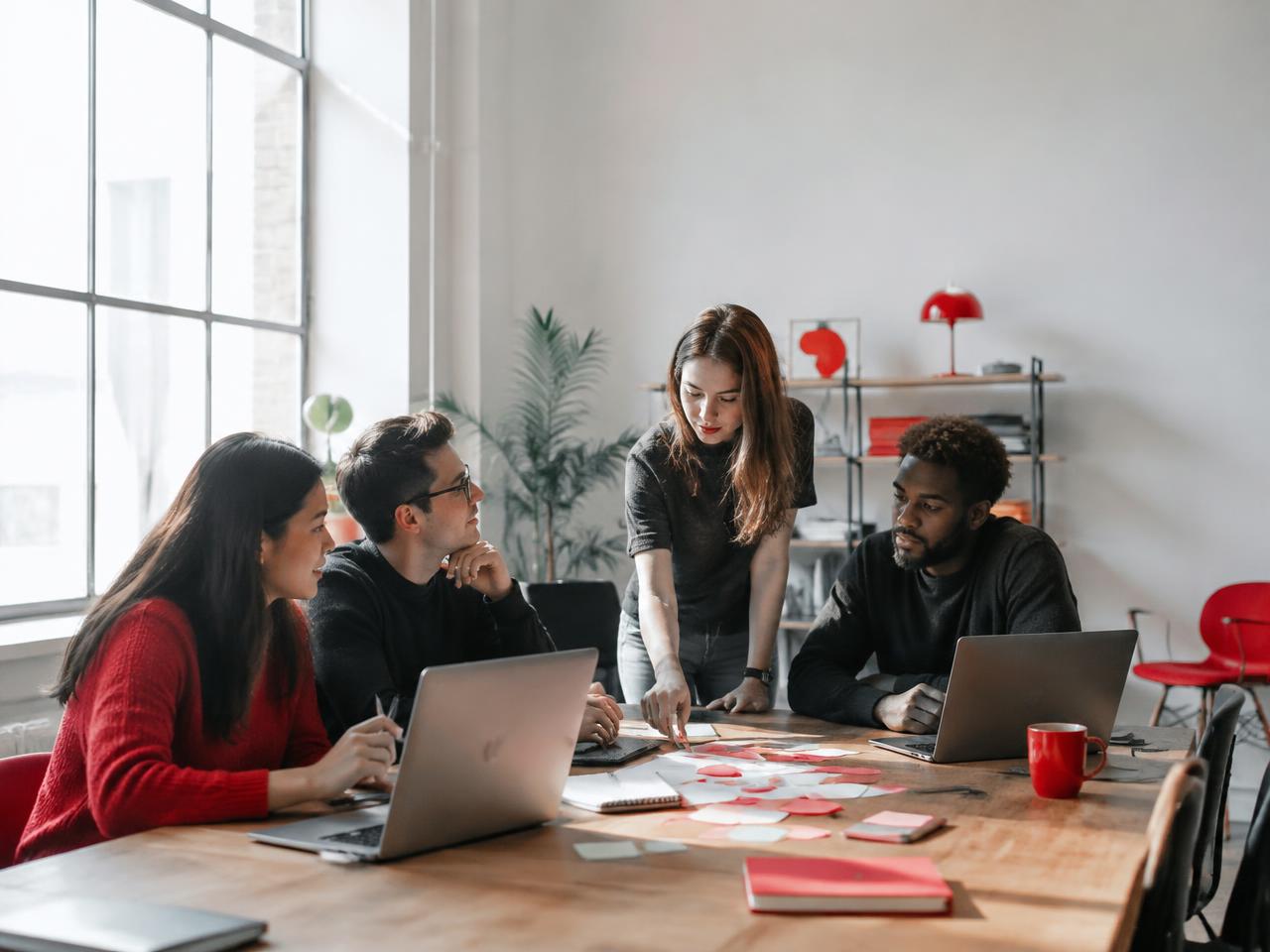 Marketing and technology professionals collaborating on a project